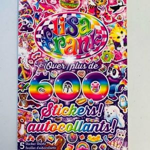 Lisa Frank Retro 90's Inspired Sticker Book of 600 NEW